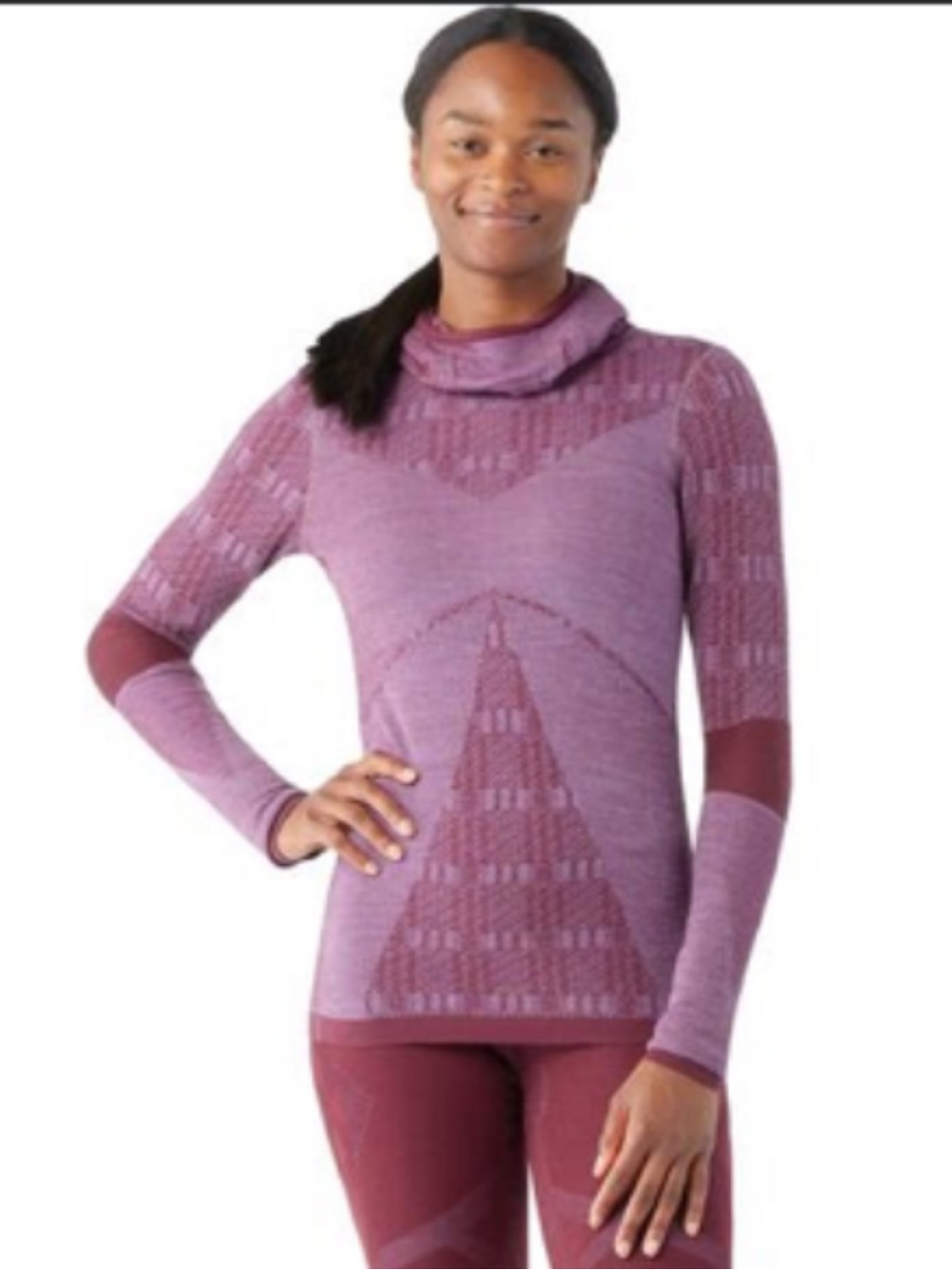 Smartwool Thermal Max Merino Baselayer Hoodie - Women's Blk Cherry Violet